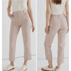 Madewell Womens Jeans Size 32 Classic Crop Straight Pants Wisteria Dove Pink